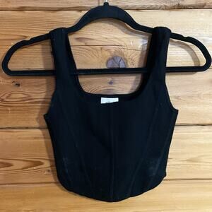 ARITZIA Wilfred Sculptknit Crop Tank Black Small